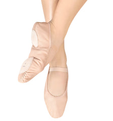 Adult "Dansoft" Leather Split-Sole Ballet Slippers for Women
