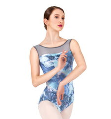 Adult Mesh Stormy Tank Boatneck Leotard for Women