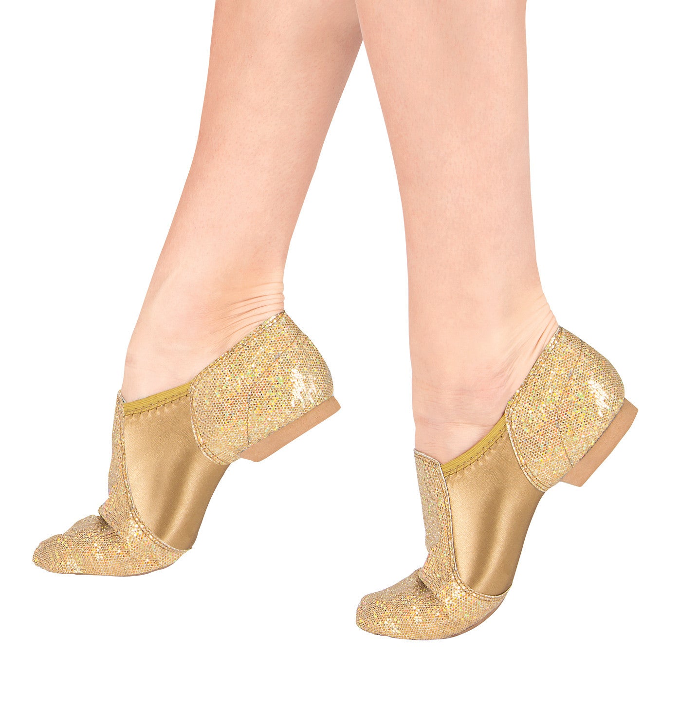 Double Platinum Glitter Jazz Shoes for Girls