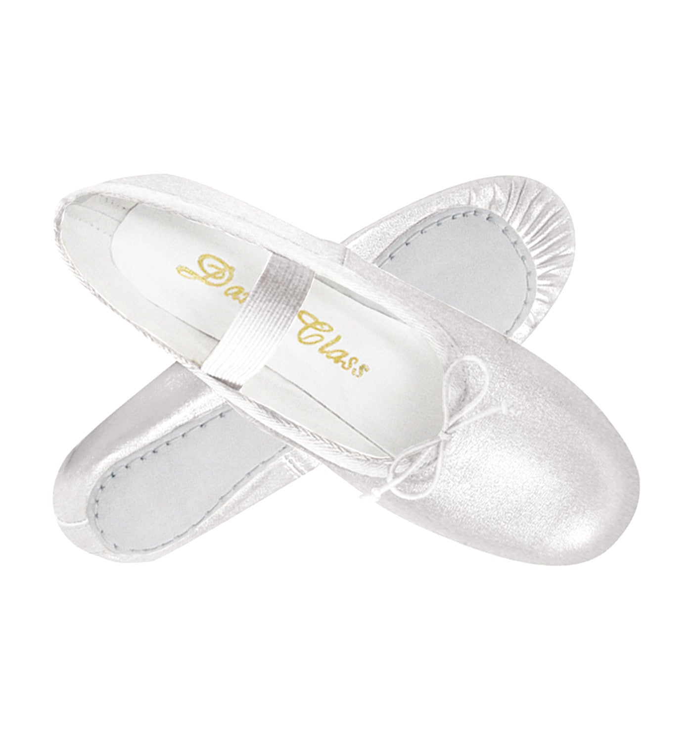 Adult Gold/Silver Leather Full Sole Ballet Slippers for Women